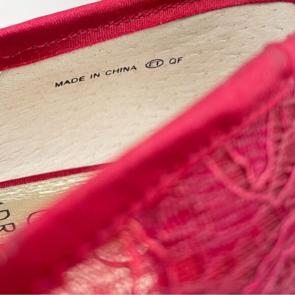 Adrianna Papell Ruby Red Satin and Lace Peep-toe Heel Dress Shoe Women’s Size 8 - Picture 12 of 14